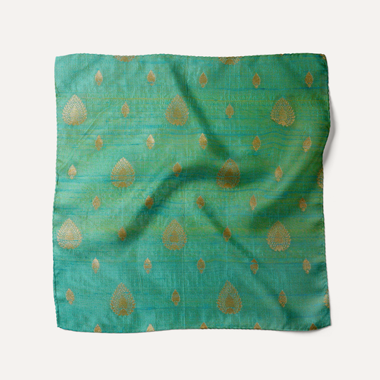 The Banaras Buta Pocket Square – Jade