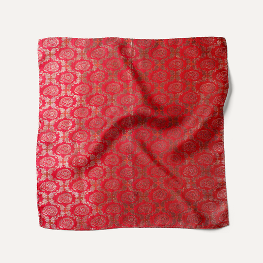 The Banaras Kairi Pocket Square – Red