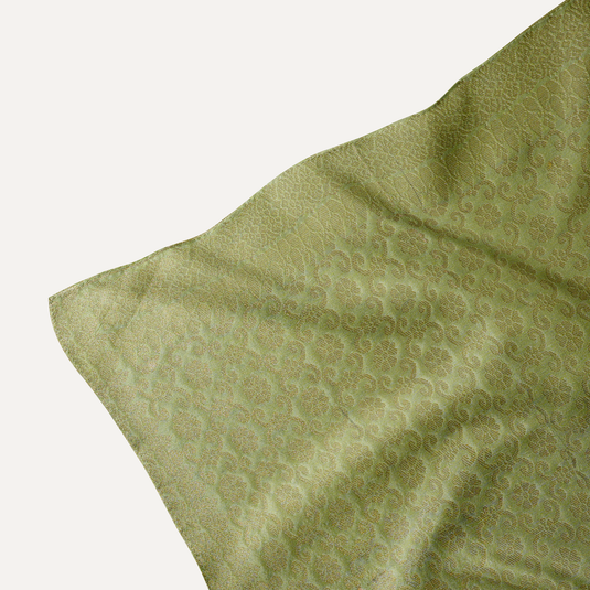 The Banaras Jaal Pocket Square – Olive