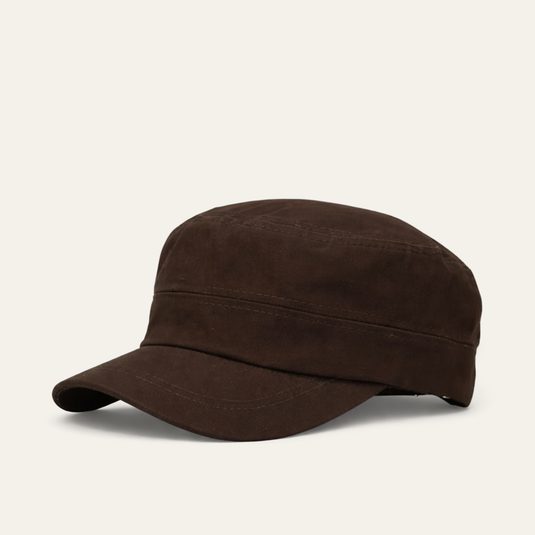The Structured Flat-Top Cap - Brown