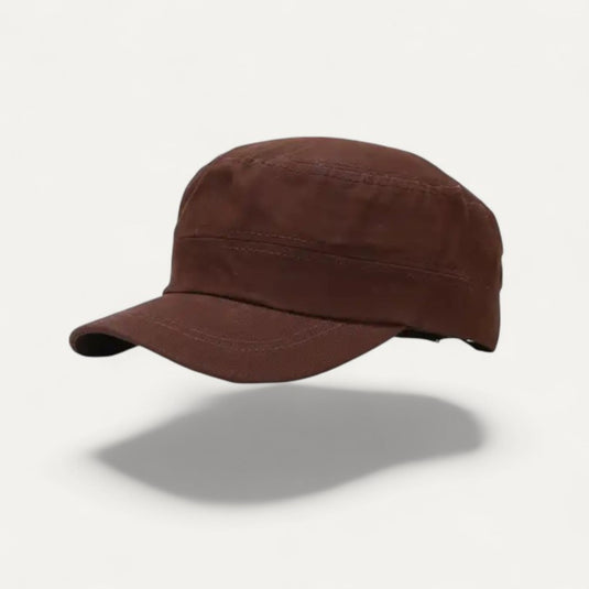 The Structured Flat-Top Cap - Brown