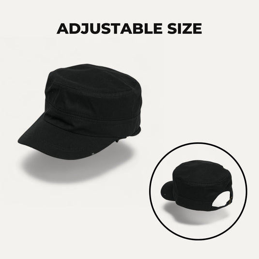 The Structured Flat-Top Cap - Black