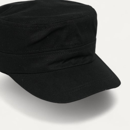 The Structured Flat-Top Cap - Black