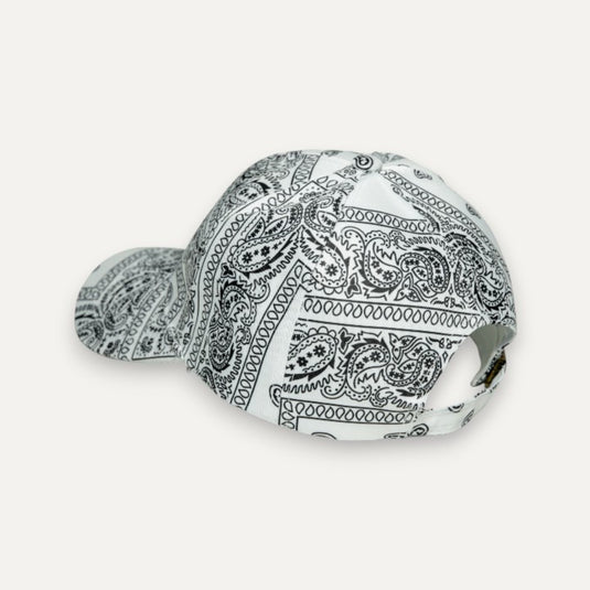 The Patterned Baseball Cap – Black & White Paisley