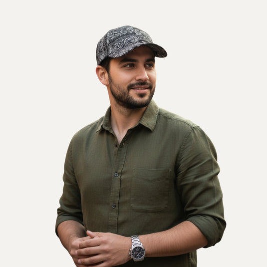 The Patterned Baseball Cap – Black Paisley