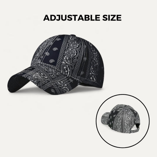 The Patterned Baseball Cap – Black Paisley