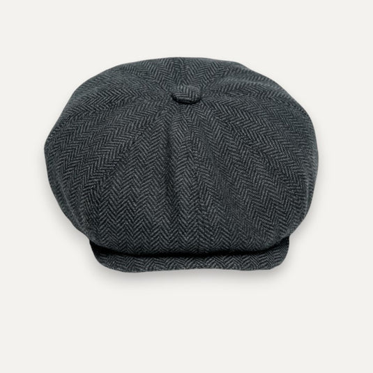 The Sunday Matinee Baker Boy Cap ( Charcoal Herringbone)