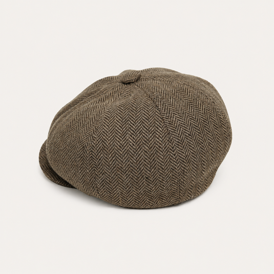 Chokore Herringbone Vintage Baker Boy Cap (Camel)