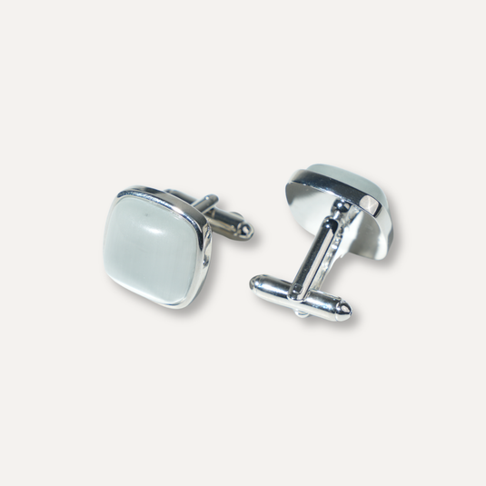 The Soft Stone Cuff Links – Silver