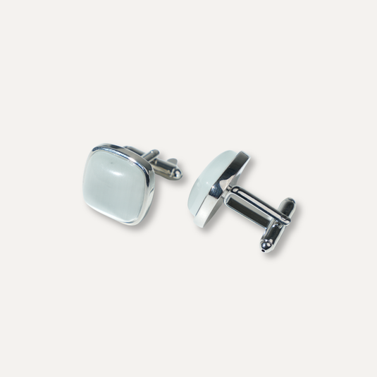 The Soft Stone Cuff Links – Silver