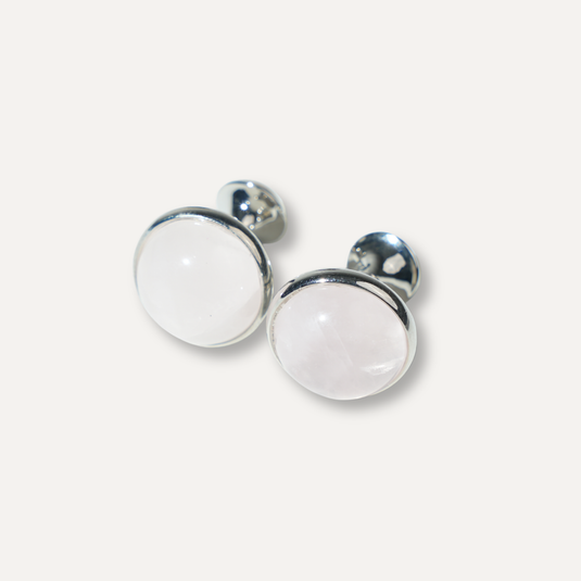 The Blush Stone Cuff Links – Silver