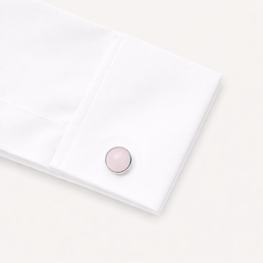The Blush Stone Cuff Links – Silver