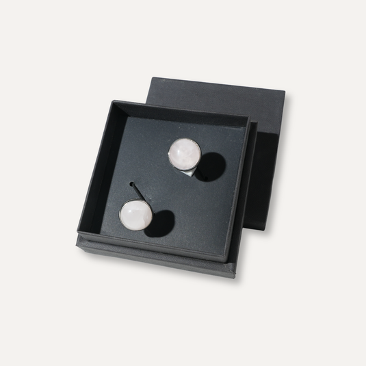 The Blush Stone Cuff Links – Silver