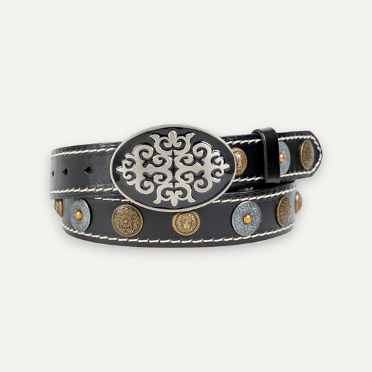 The Medallion Buckle Belt – Black