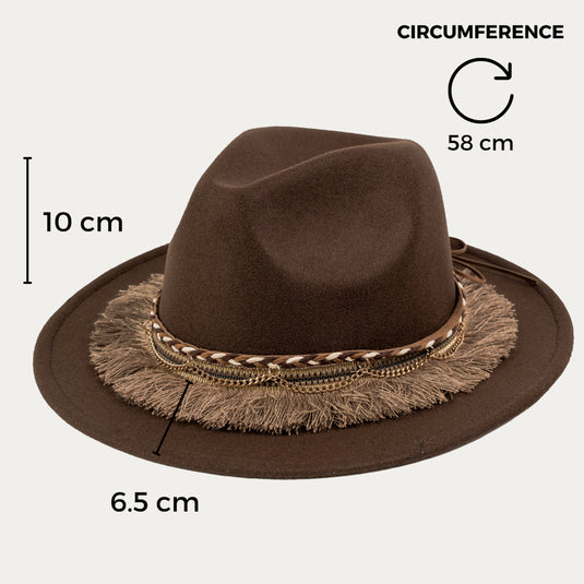 The Fringe Detail Fedora (Brown)