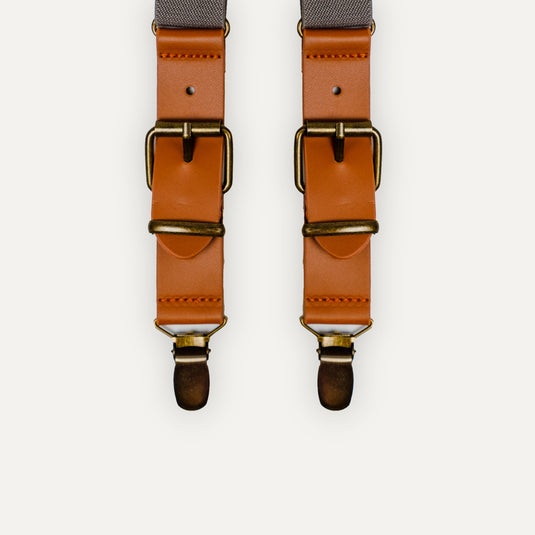 The Quiet Hold Suspenders – Stone Grey