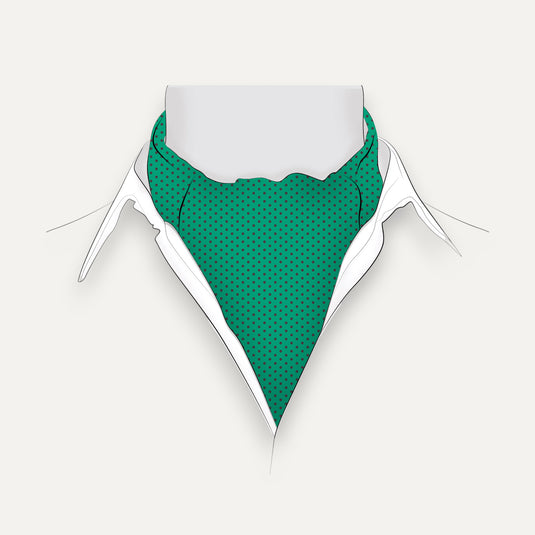 The Midnight Dot Cravat – Sea Teal & Black