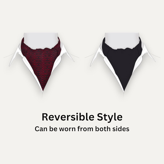 The Jali Floral Cravat – Red with Black