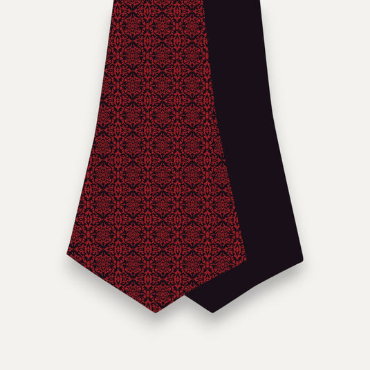 The Jali Floral Cravat – Red with Black