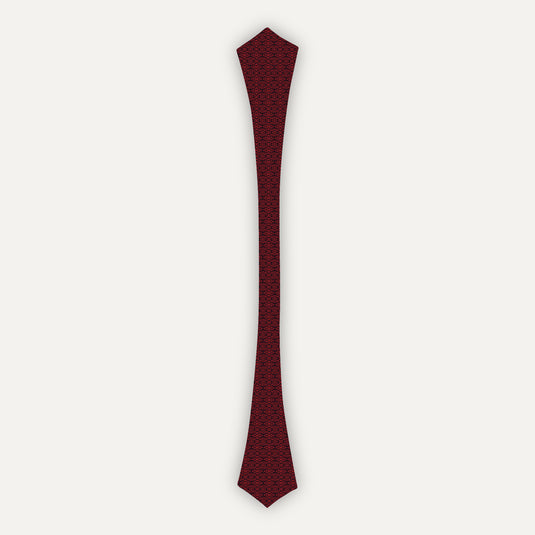 The Jali Floral Cravat – Red with Black