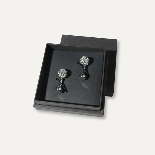 The Mosaic Sphere Cuff Links – Clear & Silver