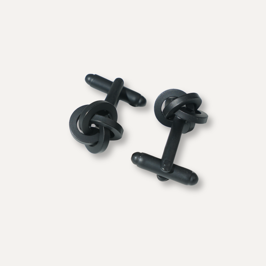 The Interlock Knot Cuff Links – Matte Black
