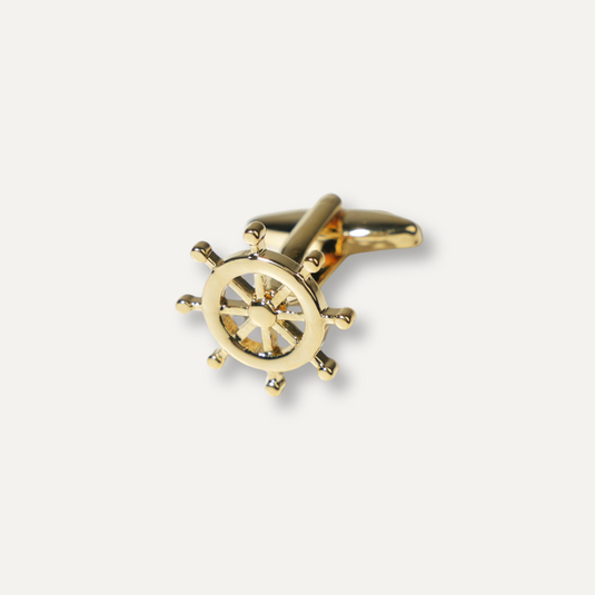 The Helm Wheel Cuff Links – Gold