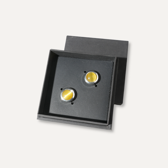 The Dome Cuff Buttons – Yellow & Silver