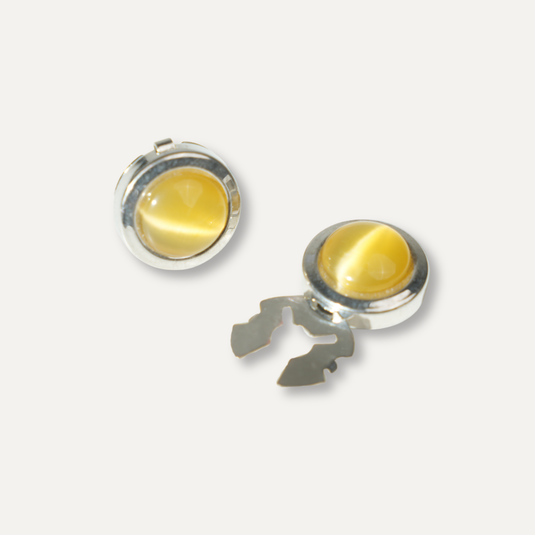The Dome Cuff Buttons – Yellow & Silver