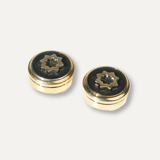 The Emblem Cuff Buttons – Black & Gold
