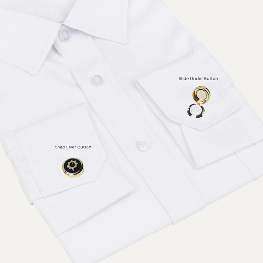 The Emblem Cuff Buttons – Black & Gold