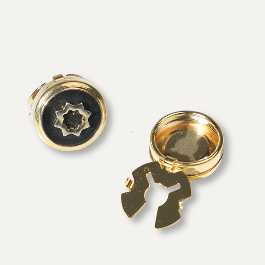 The Emblem Cuff Buttons – Black & Gold