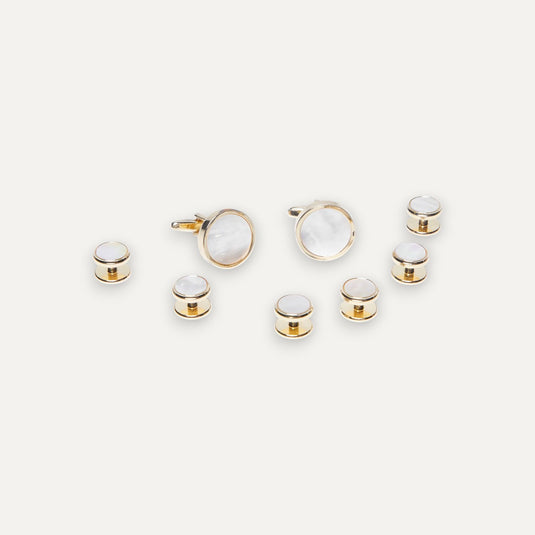 The Dress Stud Set – Mother of Pearl & Gold