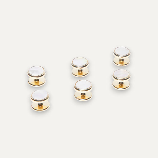 The Dress Stud Set – Mother of Pearl & Gold