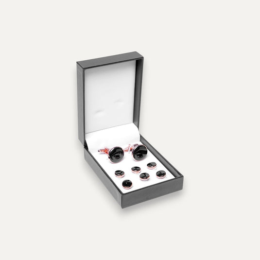 The Dress Stud Set – Black & Rose Gold