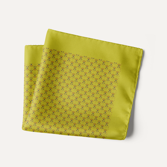 The Inked Bloom Pocket Square – Olive
