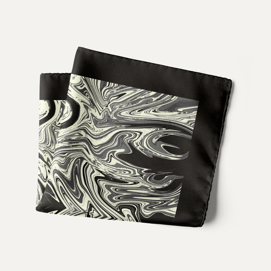 The Liquid Marble Pocket Square – Graphite