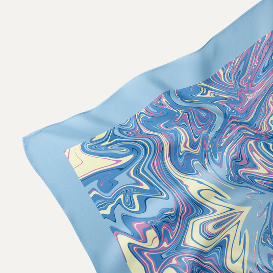 The Liquid Marble Pocket Square – Powder Blue