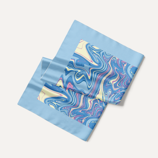 The Liquid Marble Pocket Square – Powder Blue
