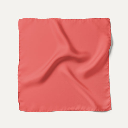 The Everyday Solid Pocket Square – Coral Pink