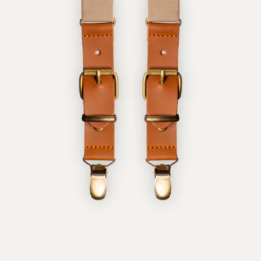 The Quiet Hold Suspenders – Sand Beige