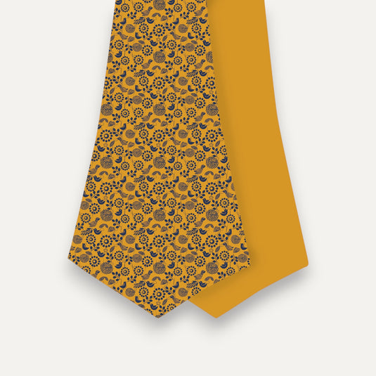 The Garden Chronicle Cravat – Mustard with Blue