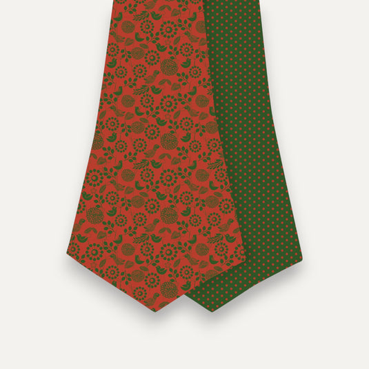 The Garden Chronicle Cravat – Red with Green
