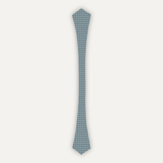The Lattice Bloom Cravat - Ivory with Blue