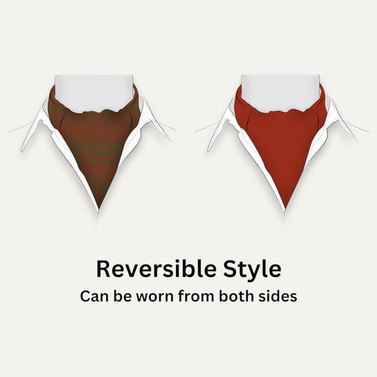 The Lattice Bloom Cravat – Forest Green with Red