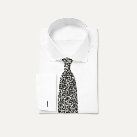 The Garden Chronicle Silk Tie – Black & White