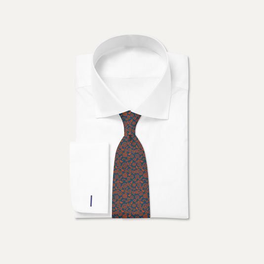 The Garden Chronicle Silk Tie – Blue & Red