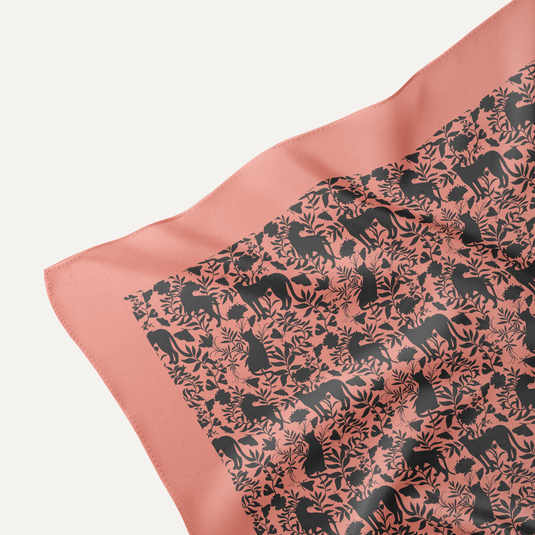 The Hidden Jungle Pocket Square – Coral