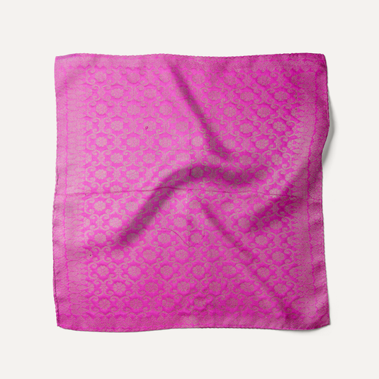 The Banaras Jaal Pocket Square – Fuchsia