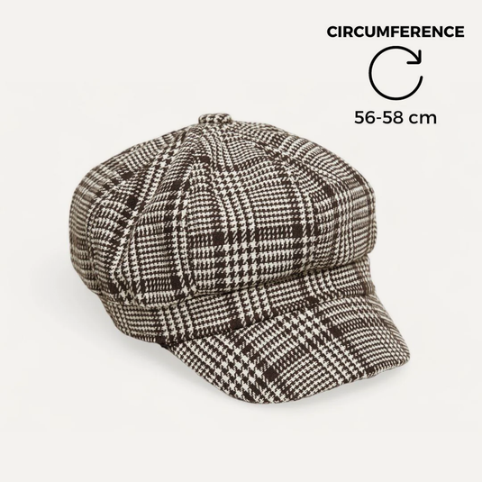 The Checkered Bakerboy Cap - Black & White